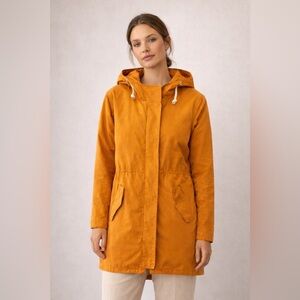 Woolrich Orange Long Parka Full Zip Hooded Coat Jacket Womens Size Medium